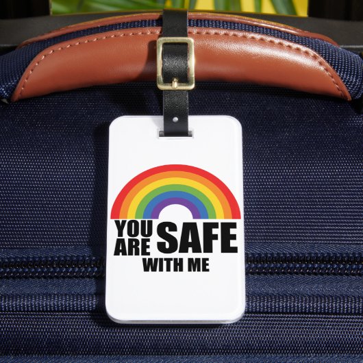 Je bent veilig bij mij LGBTQ Rainbow Pride Bagagelabel (Voorkant Insitu 2)