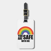 Je bent veilig bij mij LGBTQ Rainbow Pride Bagagelabel (Voorkant verticaal)