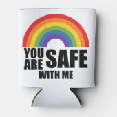Je bent veilig bij mij LGBTQ Rainbow Pride Blikjeskoeler (Voorkant)