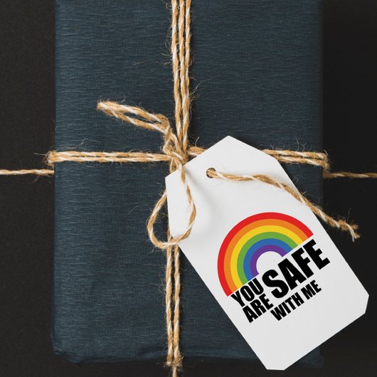 Je bent veilig bij mij LGBTQ Rainbow Pride Cadeaulabel