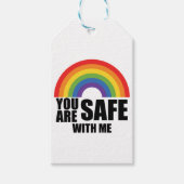 Je bent veilig bij mij LGBTQ Rainbow Pride Cadeaulabel (Voorkant)