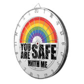 Je bent veilig bij mij LGBTQ Rainbow Pride Dartbord (Voorkant Rechts)