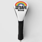 Je bent veilig bij mij LGBTQ Rainbow Pride Golfheadcover (Voorkant)