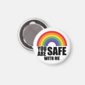 Je bent veilig bij mij LGBTQ Rainbow Pride Magneet (Voorkant / Achterkant)