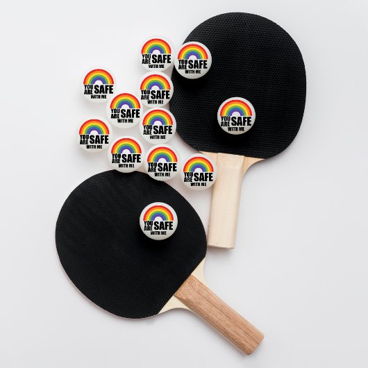 Je bent veilig bij mij LGBTQ Rainbow Pride Pingpongbal