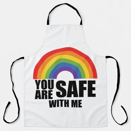 Je bent veilig bij mij LGBTQ Rainbow Pride Schort (Voorkant)