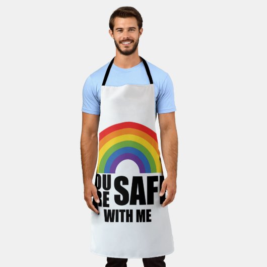 Je bent veilig bij mij LGBTQ Rainbow Pride Schort (Gedragen)