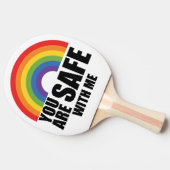 Je bent veilig bij mij LGBTQ Rainbow Pride Tafeltennisbatje (Zijkant)