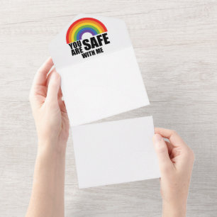 Je Bent Veilig Bij Mij LGBTQ Regenboog Pride  All In One Uitnodiging