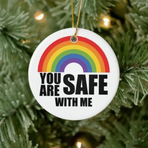 Je Bent Veilig Bij Mij LGBTQ Regenboog Pride Keramisch Ornament