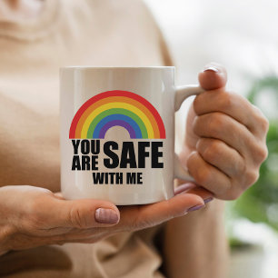 Je Bent Veilig Bij Mij LGBTQ Regenboog Pride Koffiemok