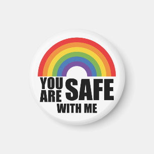 Je Bent Veilig Bij Mij LGBTQ Regenboog Pride  Magneet