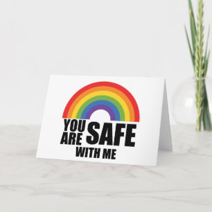 Je Bent Veilig Bij Mij LGBTQ Regenboog Pride  Notitiekaartje