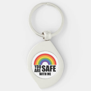Je Bent Veilig Bij Mij LGBTQ Regenboog Pride  Sleutelhanger