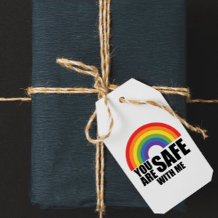 Je Bent Veilig Bij Mij LGBTQ Regenboog Trots Cadeaulabel