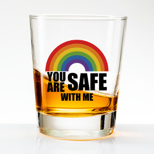 Je Bent Veilig Bij Mij LGBTQ Regenboog Trots Shot Glas