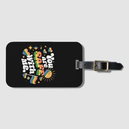 Je bent veilig met mij LGBT Rainbow Gay Bagagelabel (Voorkant (horizontaal))