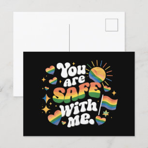 Je bent veilig met mij LGBT Rainbow Gay Briefkaart
