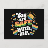 Je bent veilig met mij LGBT Rainbow Gay Briefkaart (Voorkant)