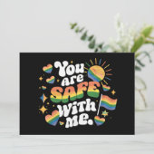 Je bent veilig met mij LGBT Rainbow Gay Kaart (Staand voorkant)