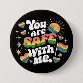 Je bent veilig met mij LGBT Rainbow Gay Ronde Button 7,6 Cm (Voorkant)