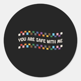 Je bent veilig met mij Pride Subtiele Ally LGBTQ G Ronde Sticker