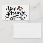 Je bent verbluffend, met de hand geschreven visitekaartje (Voorkant / Achterkant)