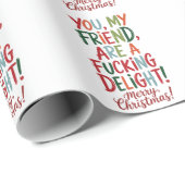 Je bent verdomd blij met een vrolijk kerstfeest cadeaupapier (Rol Hoek)