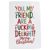 Je bent verdomd blij met een vrolijk kerstfeest medium cadeauzakje (Voorkant)