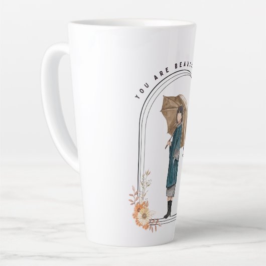 Je bent vol schoonheid latte mok (Linkerhoek)