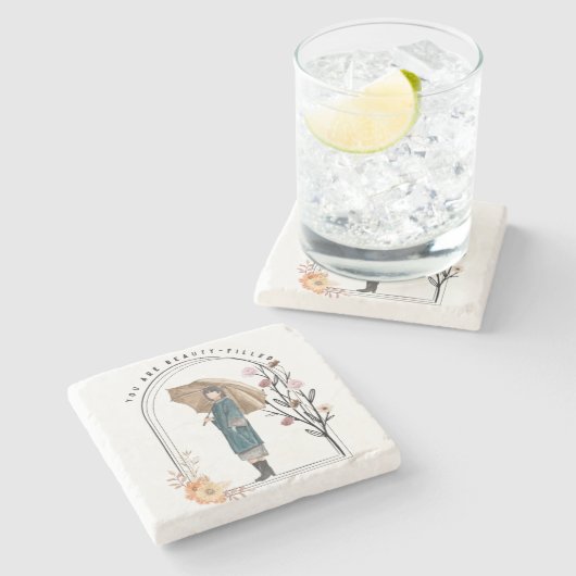 Je bent vol schoonheid stenen onderzetter (Zijkant)