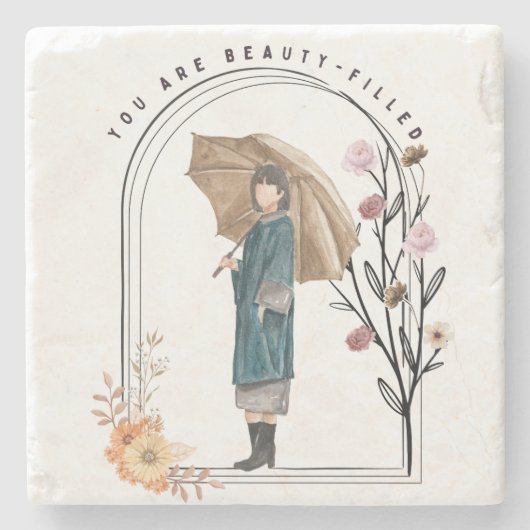 Je bent vol schoonheid stenen onderzetter (Voorkant)