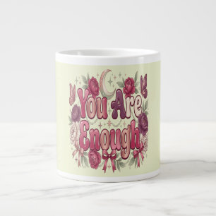 Je Bent Voldoende Zelfliefde Bubbel Typografie v Grote Koffiekop