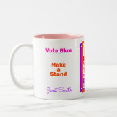 Je bent waar je voor staat tweekleurige koffiemok (Links)