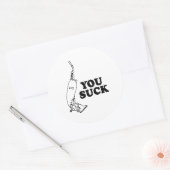 Je bent waardeloos ronde sticker (Envelop)