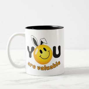 Je Bent Waardevolle Motivatiekunst - Hartje Tweekleurige Koffiemok