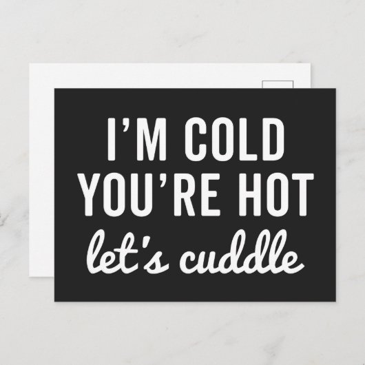 Je bent warm, laten we de grappige prijsopgave doo briefkaart (Voorkant / Achterkant)