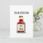 Je bent warmer dan hot salsa feestdagenkaart (Staand voorkant)