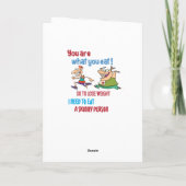 Je bent wat je eet - Grappig ontwerp Kaart (Achterkant)