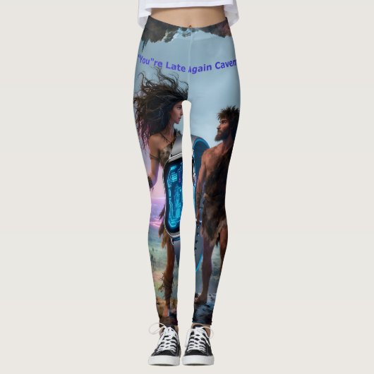 Je bent weer te laat Caveman!" Nr. 2 Leggings (Voorkant)