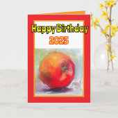 Je bent zo aantrekkelijk Apple Fruit Happy Birthda Kaart (Gele Bloem)