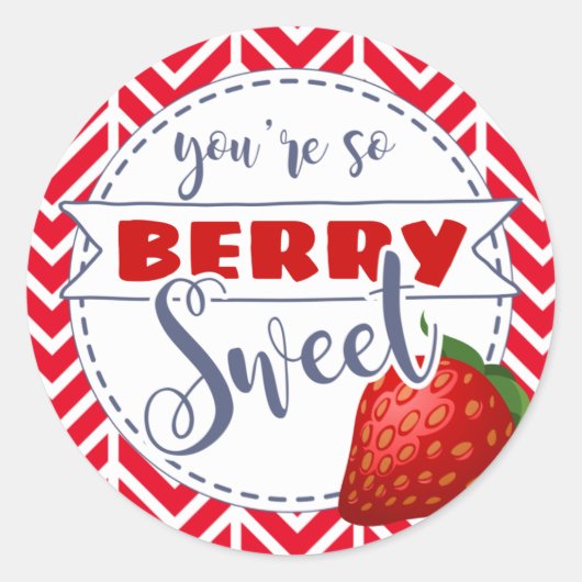 Je bent zo Berry Sweet Valentijnsdag klasse cadeau Ronde Sticker (Voorkant)