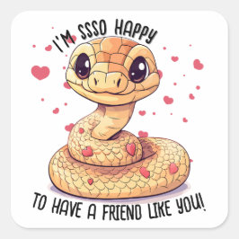 Je bent zo blij... Valentijnsdag van de slang Vierkante Sticker