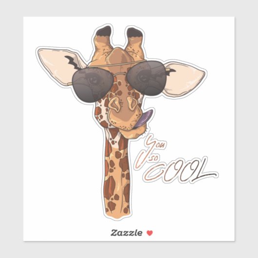 Je bent zo Cool Giraffe Sticker (Vel)