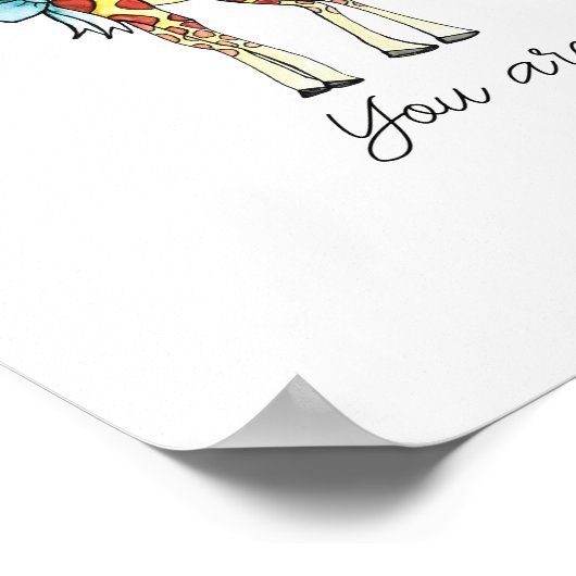 Je bent zo geliefd als olifant en Giraffe Poster (Hoek)