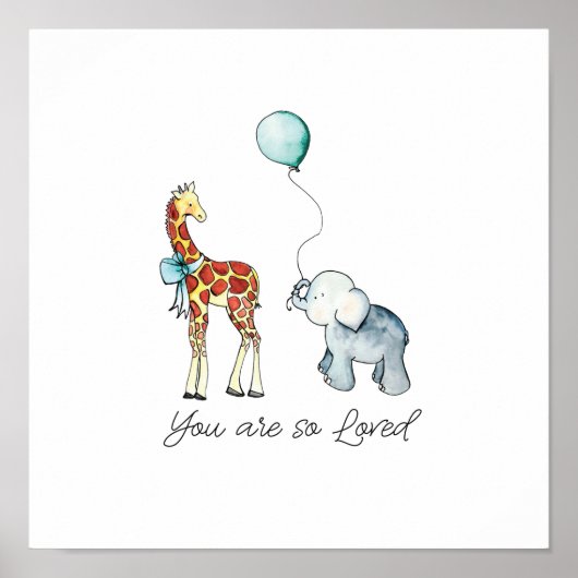 Je bent zo geliefd als olifant en Giraffe Poster (Voorkant)