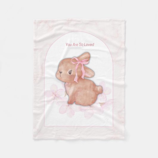 Je bent zo geliefd Bunny Print | babymeisjescrèche Fleece Deken (Voorkant)