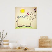 "Je bent zo geliefd" Elephant Poster (Keuken)