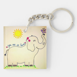 "Je bent zo geliefd" Elephant Sleutelhanger