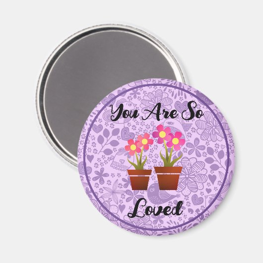 Je bent zo geliefd Paarse boho magneet (Voorkant / Achterkant)